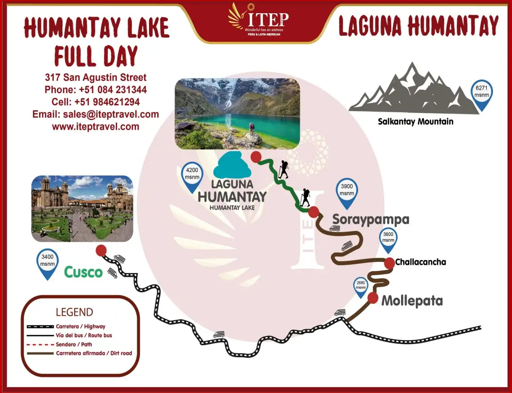 Mapa de LAGUNA HUMANTAY TREKKING FULL DAY